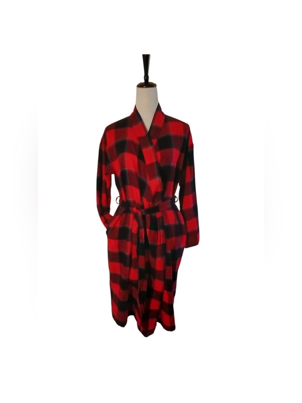NWOT Soft Plaid Flannel Robe Stars Above™ M/L - Picture 2 of 6